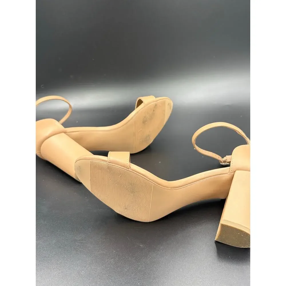Madden Girl Beella Block Heel Sandals in the color Cafe Size 8